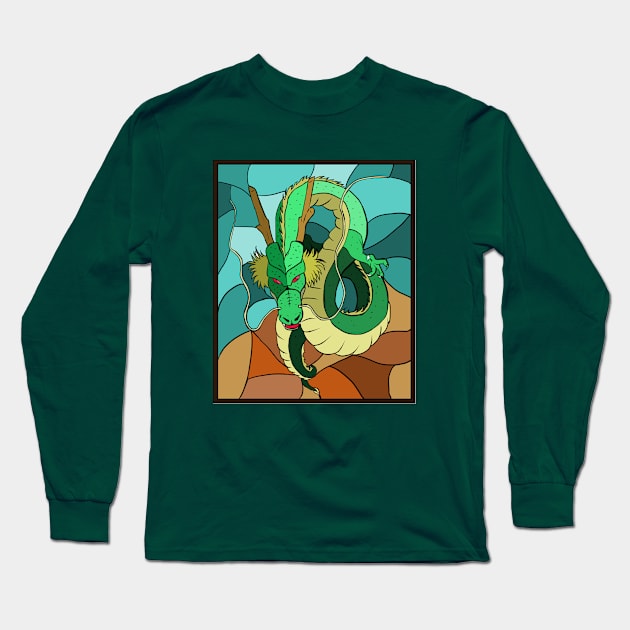 Glass Shenron Long Sleeve T-Shirt by OctobersArt